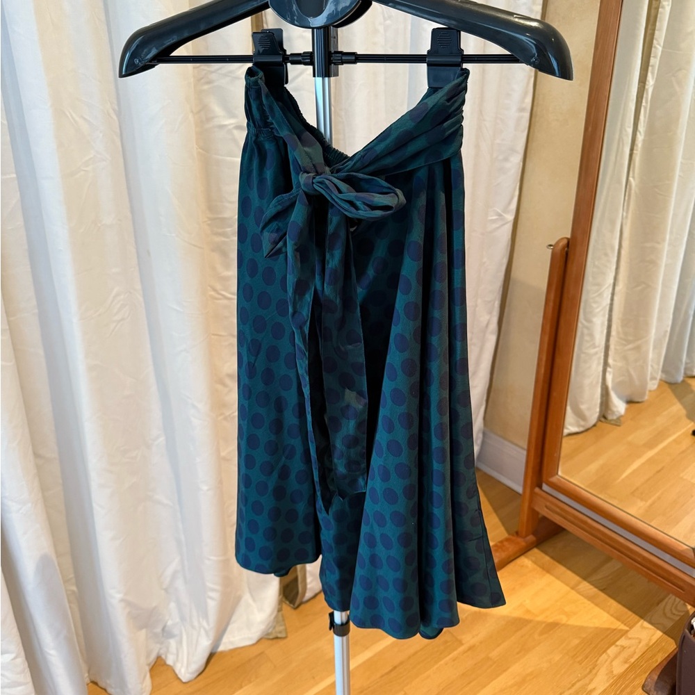 NWT Tommy Hilfiger Green and Navy Blue Patterned Skirt